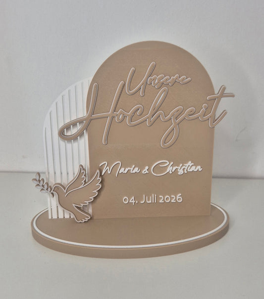 Aufsteller "Unsere Hochzeit" personalisiert