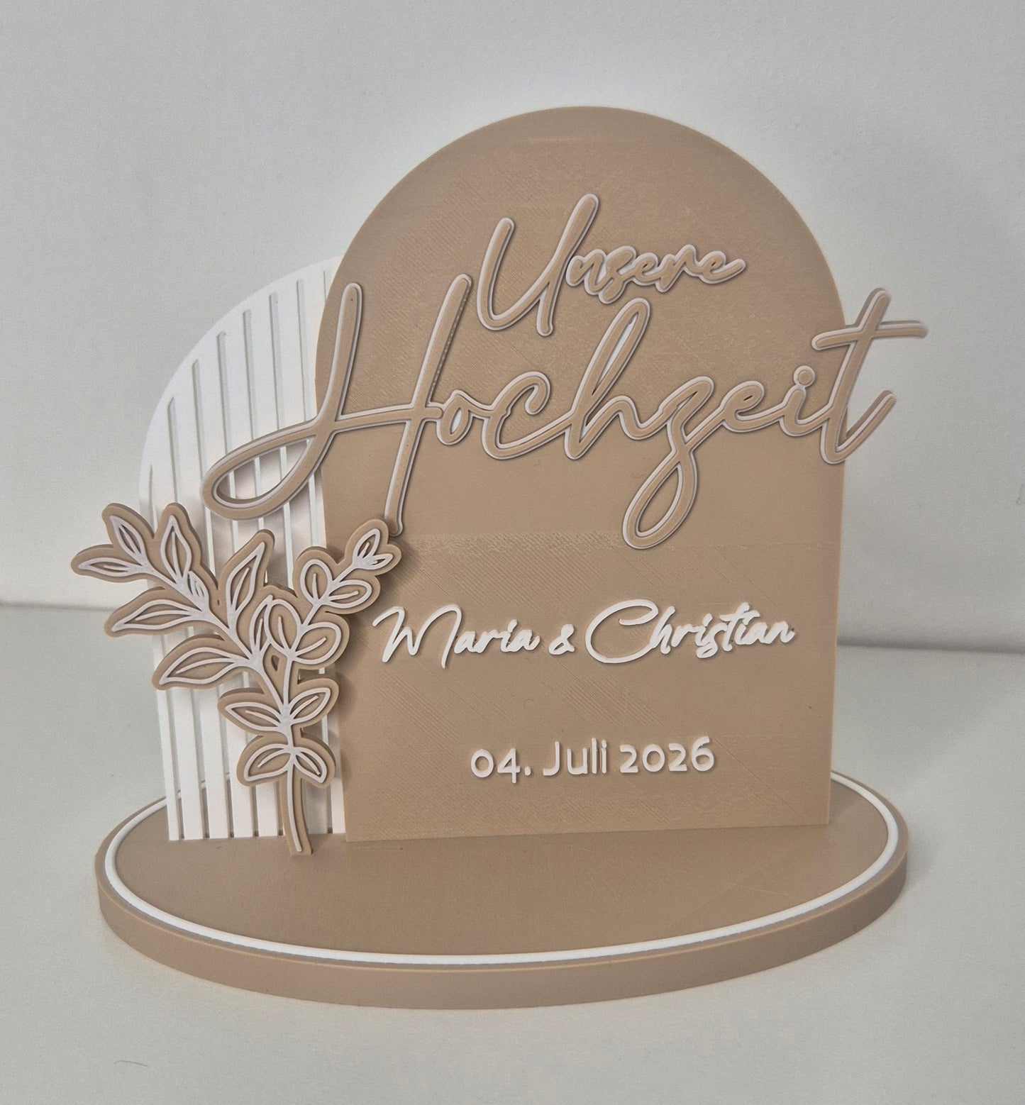 Aufsteller "Unsere Hochzeit" personalisiert