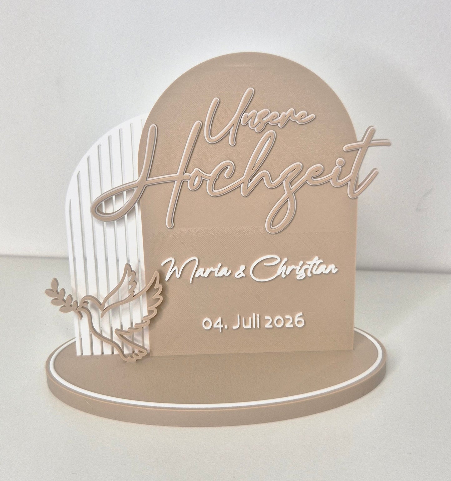 Aufsteller "Unsere Hochzeit" personalisiert