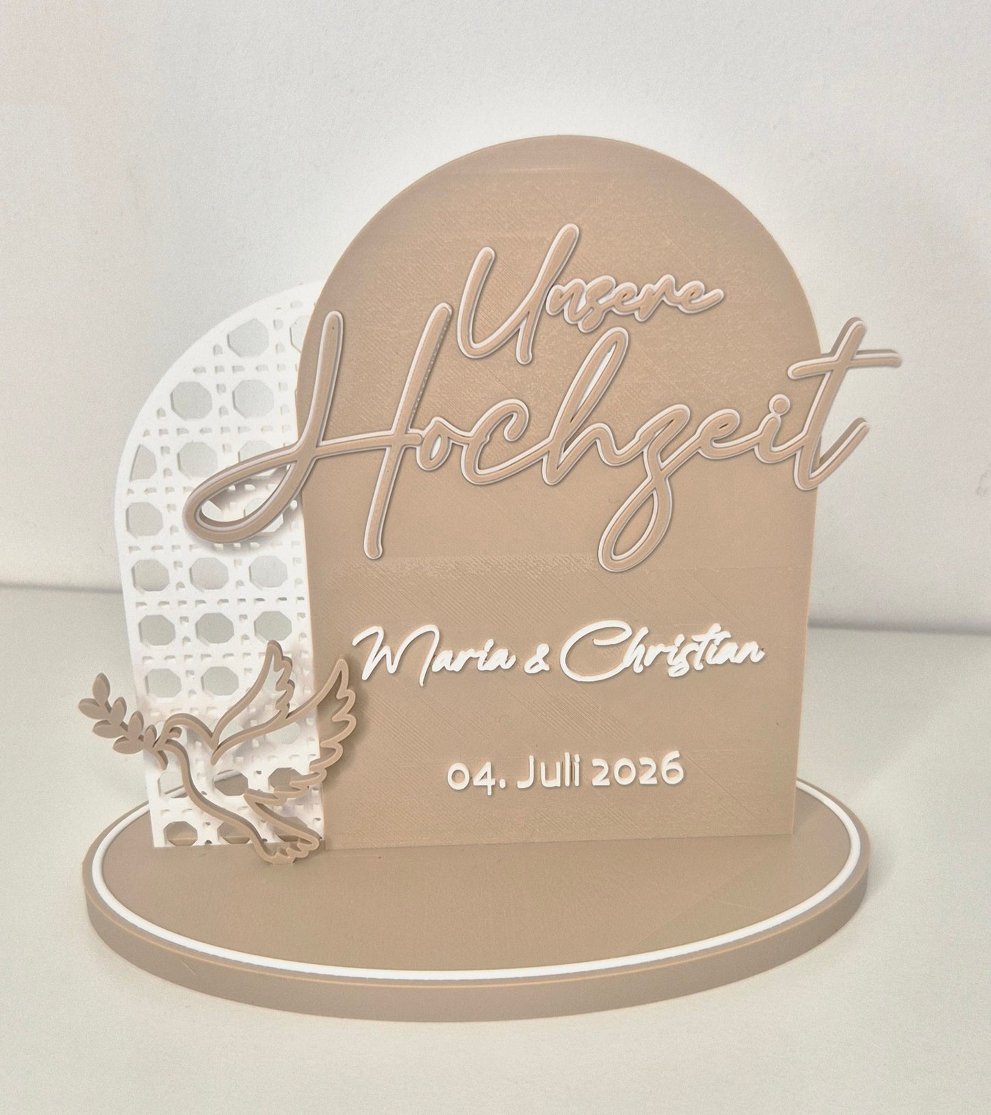Aufsteller "Unsere Hochzeit" personalisiert