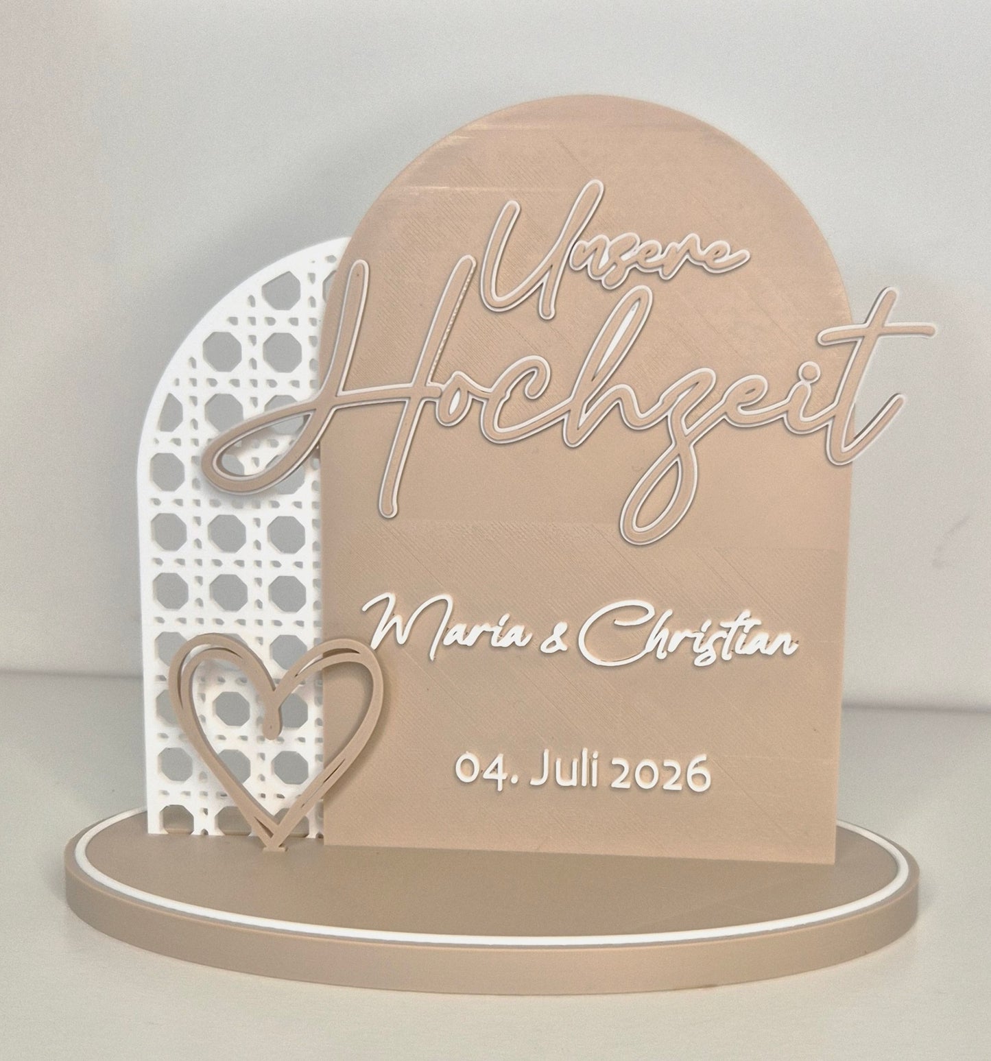 Aufsteller "Unsere Hochzeit" personalisiert