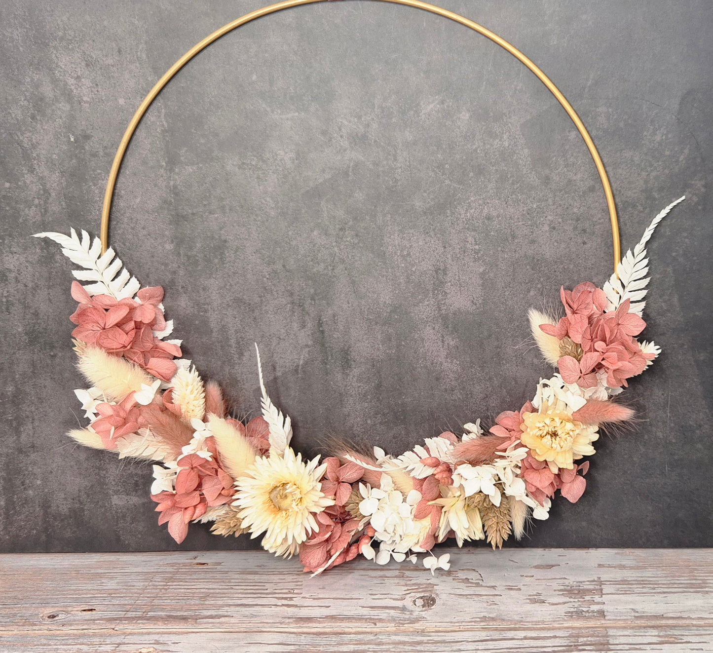 Flower-Hoop Cremé-Altrosa