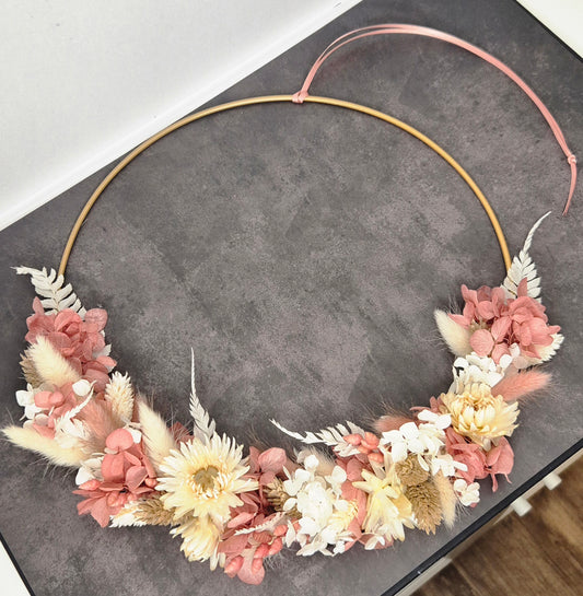 Flower-Hoop Cremé-Altrosa