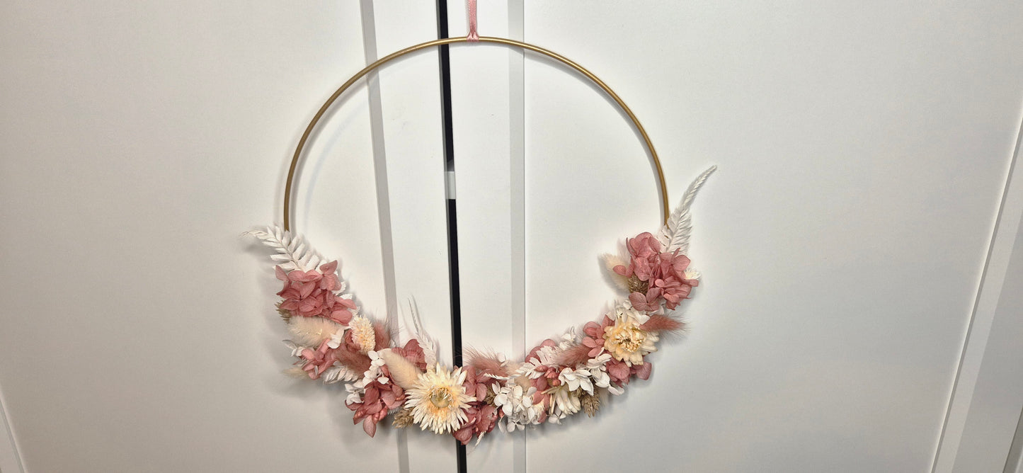 Flower-Hoop Cremé-Altrosa
