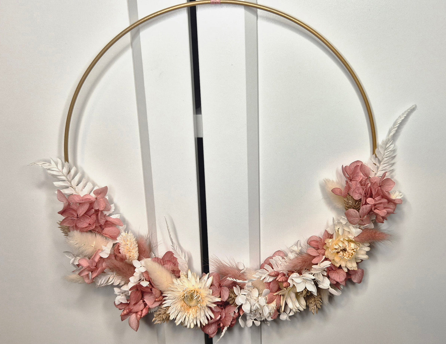 Flower-Hoop Cremé-Altrosa