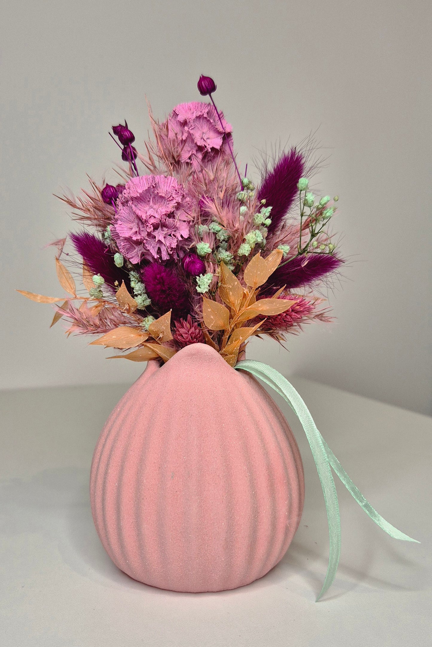 Kleiner Strauß mit Vase und Trockenblumen "Lollipop"